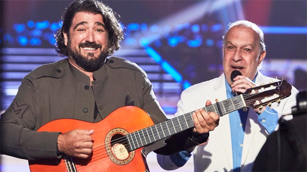 Orozco y Peret animan el plató con su rumba flamenca. (Foto: Antena 3)