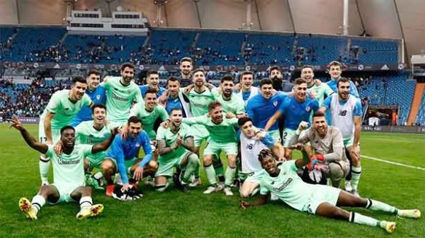 La felicidad del Athletic de pasar a la final. (Foto: @RFEF)