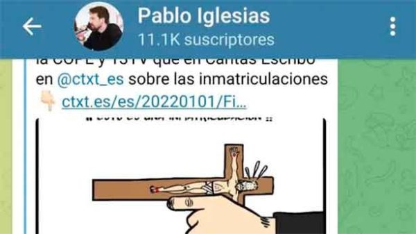 Los mensajes de Pablo Iglesias en Telegram. (Imagen: Twitter/@