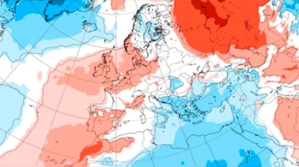 Se esperan temperaturas más altas de lo normal en gran parte del país. (Mapa: Meteored)