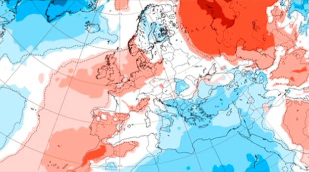 Se esperan temperaturas más altas de lo normal en gran parte del país. (Mapa: Meteored)