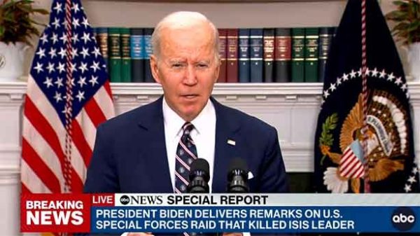 Biden informó de la operación contra ISIS en un mensaje a la nación. (Foto: ABC news)