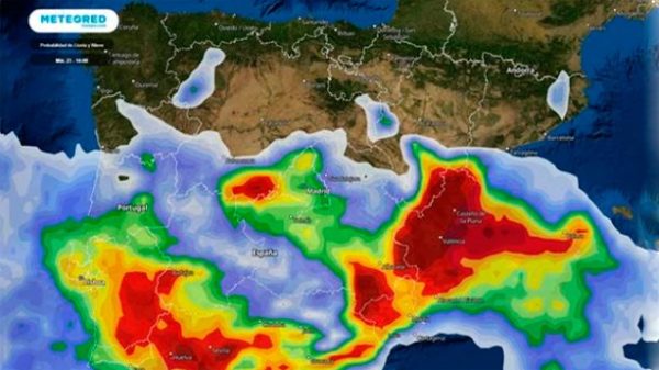 Se acerca una nueva borrasca que podría ser similar a Celia. (Imagen: Meteored)