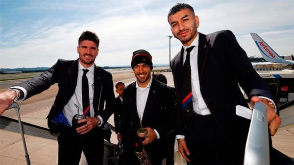 El Atlético voló con ilusión a Manchester. (Foto: @Atleti)