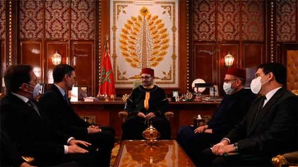Mohamed VI y Sánchez en su encuentro en Rabat. (Foto: LMG)