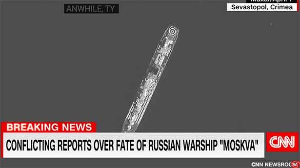 Explosión en el buque insignia de la flota de Rusia en el mar Negro. (Foto: CNN)