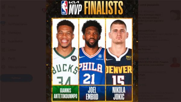 Los finalistas de 2021-22 para el jugador más valioso (MVP). (Foto: @NBA)