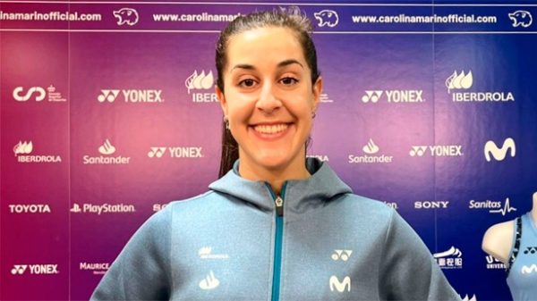 Carolina Marín está feliz con su vuelta tras once meses en el dique seco. (Foto: @CarolinaMarin/Twitter)