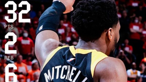 Donovan Mitchell destacó en los Jazz con sus 32 puntos. (Foto: @utahjazz)