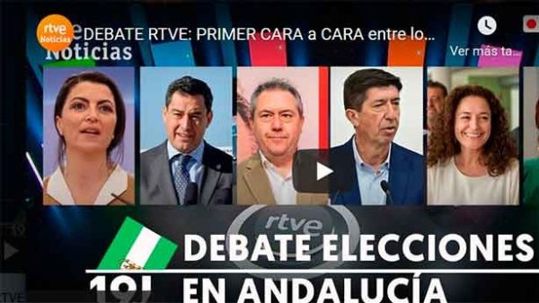 Primer debate de la campaña en Andalucía. (Imagen: RTVE)