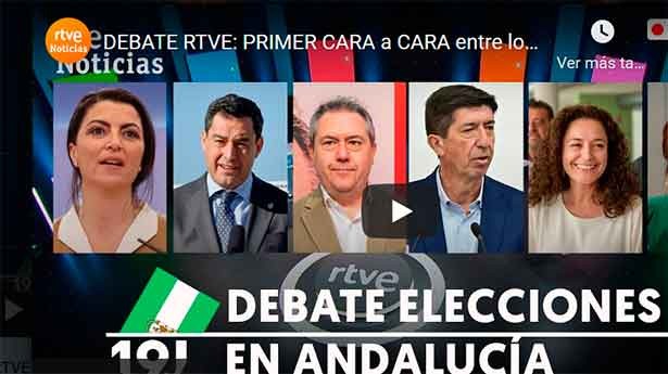 Primer debate de la campaña en Andalucía. (Imagen: RTVE)