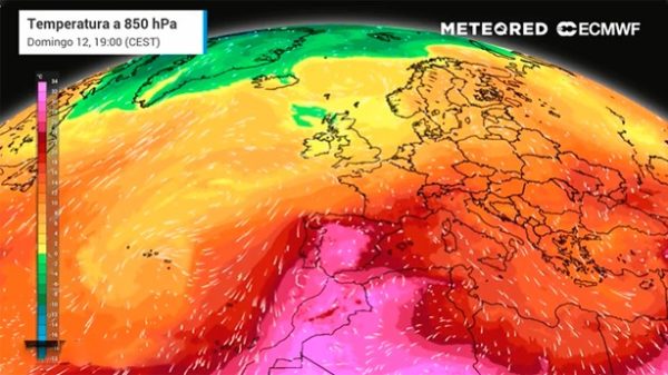 El panorama se caldeará mucho con el paso de los días. (Imagen: Meteored)