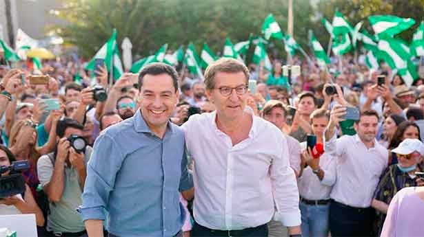 Una marea humana junto a Moreno y Feijóo en los actos de Málaga. (Foto: PP)