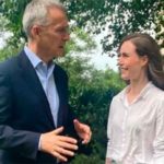 El secretario general de la OTAN con Sanna Marin antes de la cumbre de Madrid. (Foto: