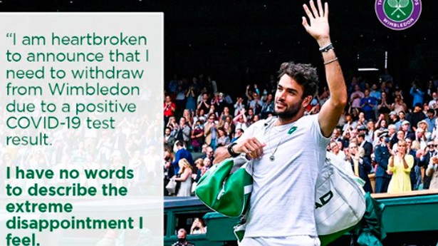 Matteo Berrettini anunció su frustración en las redes. (Foto: @Wimbledon)