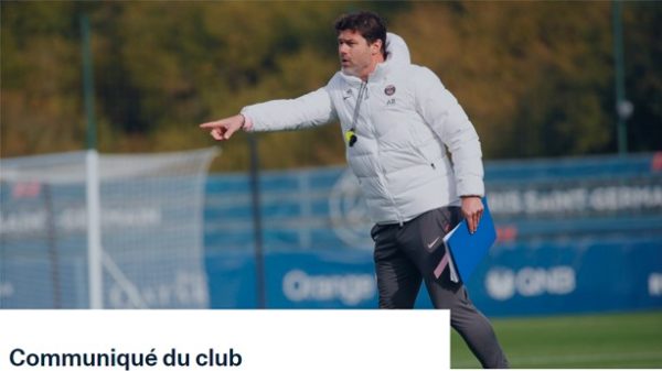 Esta foto y un breve comunicado han puesto punto final a la carrera de Pochettino en París. (Foto: @PSG)