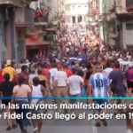 Se acaba de cumplir un año de las manifestaciones del 11 J en Cuba. (Captura: RTVE/YouTube)