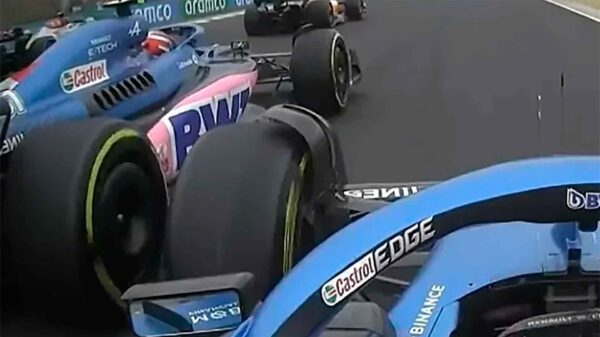 Ocon, más pendiente de  frenar a Fernando Alonso que de ganar posiciones