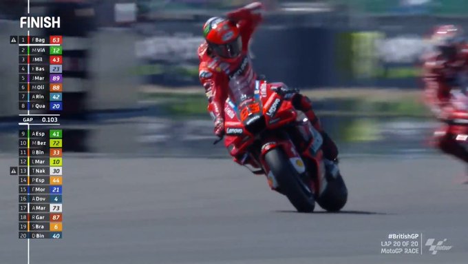 Viñales no logra ganarle el duelo a Bagnaia en Silverstone Viñales no logra ganarle el duelo a Bagnaia en Silverstone