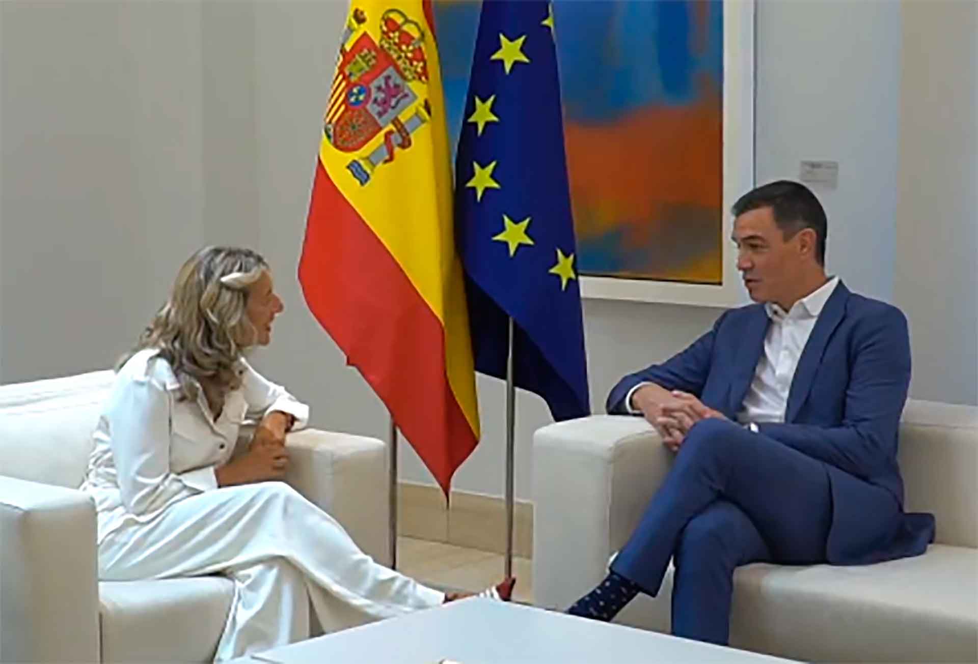 Yolanda Díaz buscó la foto para su campaña de  las elecciones generales