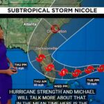 Nicole, un huracán de fuerza 1 en noviembre en Florida, un fenómeno insólito