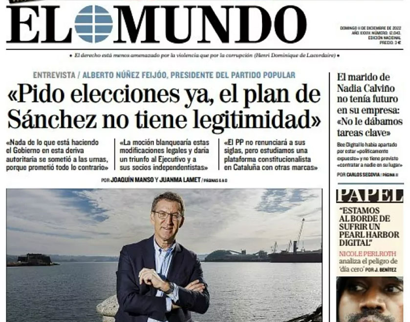 Feijóo pide elecciones y denuncia que el plan de Sánchez no tiene legitimidad