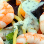 Gambas, espinacas y almendras para alegrar pasta larga o pasta corta Gambas, espinacas y almendras para alegrar pasta larga o pasta corta