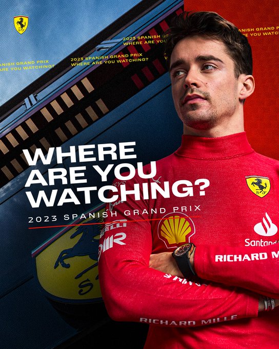 Charles Leclerc desde el pitlane tras cambiar la configuración de su bólido