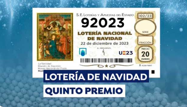 El 92023, quinto premio de la Lotería de Navidad  vuelve a caer en Moncloa
