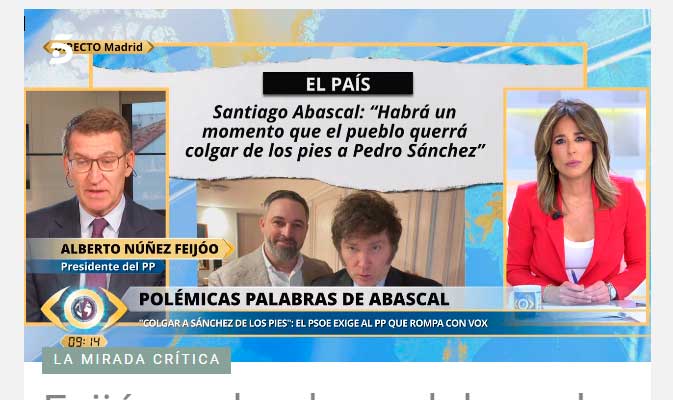 Feijóo condena y lamenta el exabruto de Abascal a Clarín en Buenos Aires Feijóo condena y lamenta el exabruto de Abascal a Clarín en Buenos Aires