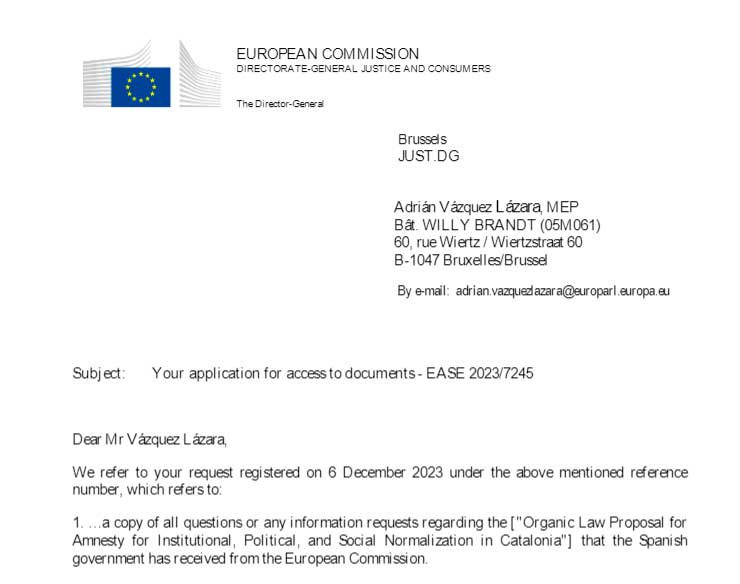 La Comisión Europea confirma que se investiga a Sánchez por la Ley de Amnistía