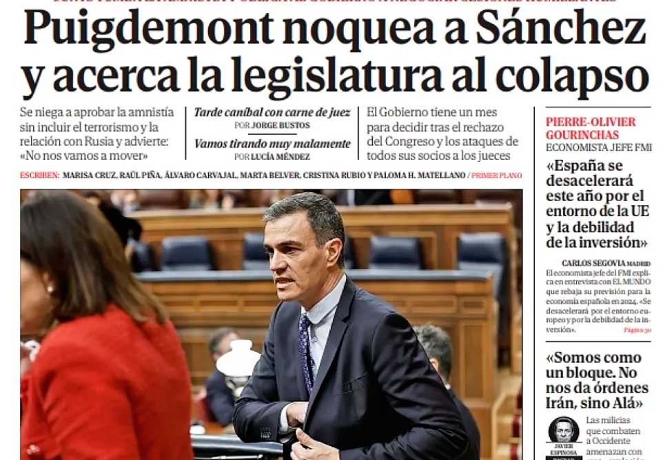 Sánchez, desencajado y humillado en un ambiente de fin de legislatura