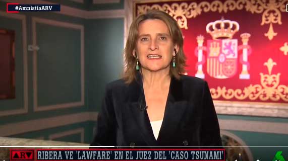 Ribera pone voz a los que dicen en Junts que en España  hay lawfare