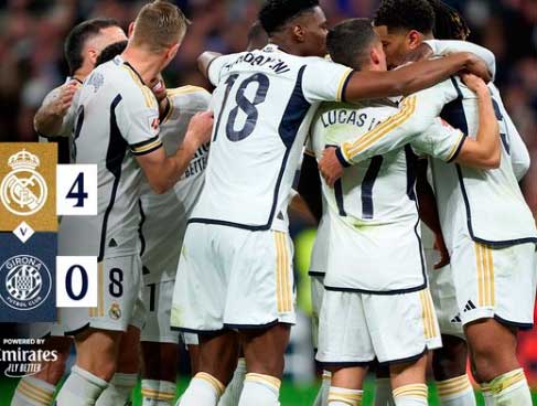 Vinicius y Bellingham brillaron en la goleada espectacular del Real Madrid ante el Girona