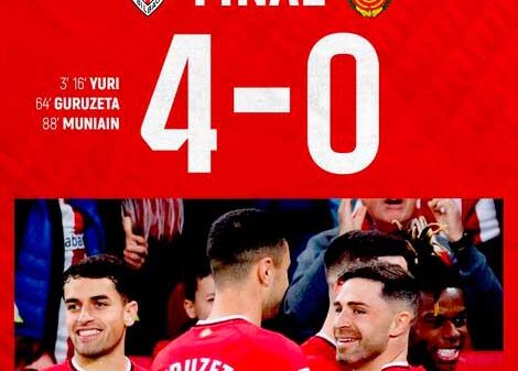 El Athletic al filo de la zona Champions al aplastar al Mallorca