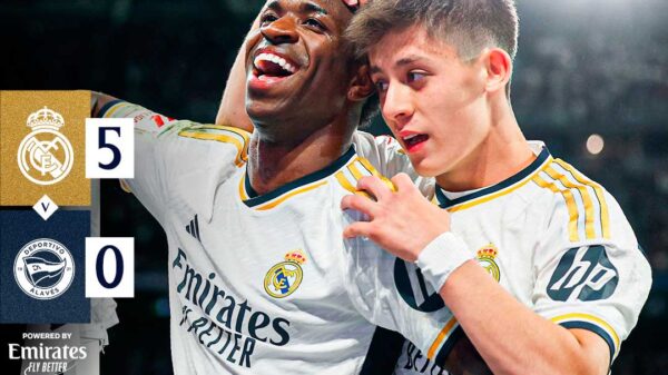 El brillo de Courtois, Kroos, Bellingham, Arda y Vinicius en la goleada al Alavés (5-0)