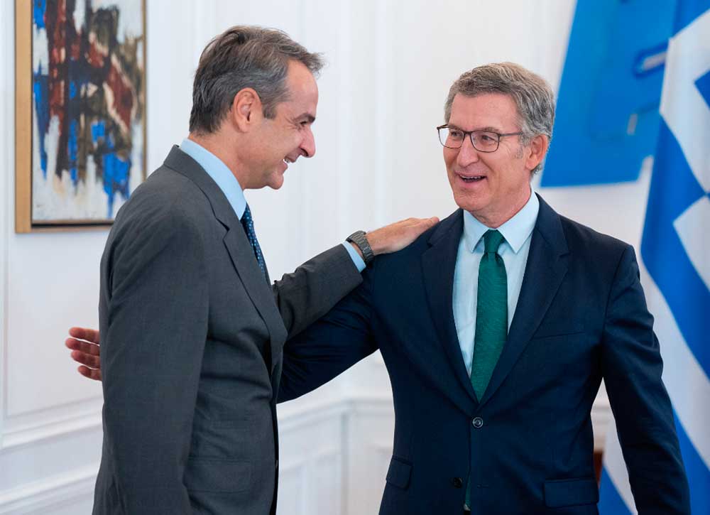 Feijóo empezó en Atenas gira europea para una alianza ante la inmigración irregular