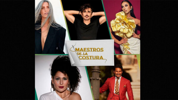 Rosa López, Laura Sánchez, Óscar Higares, Carmen Farala y Canco Rodríguez, en Maestros de la Costura Celebrity