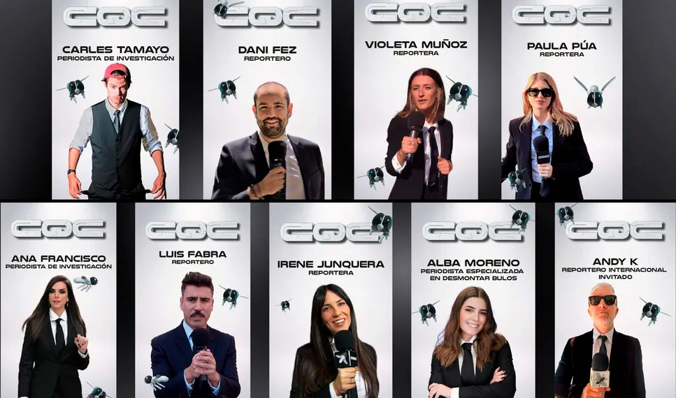 Las mujeres y hombres de negro de Caiga quien Caiga se presentan