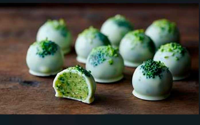 Trufas de brócoli y chocolate blanco, un postre de vanguardia