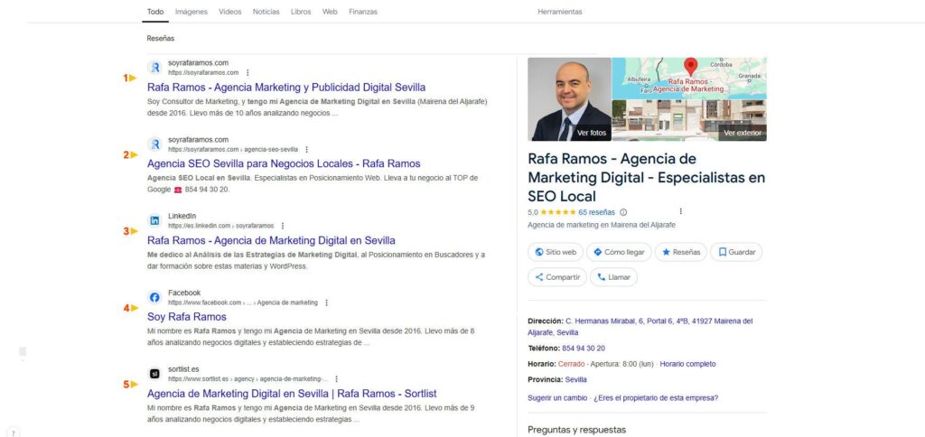 Rafa Ramos, la agencia SEO en Sevilla mejor posicionada en 2025