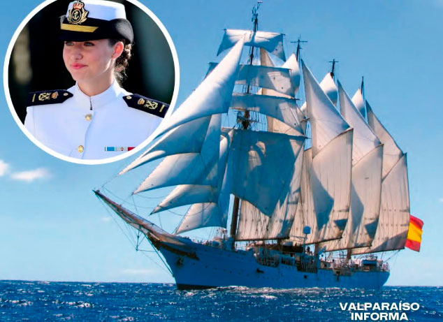 La Armada de Chile da la bienvenida a Elcano y Leonor tras cruzar el Estrecho de Magallanes