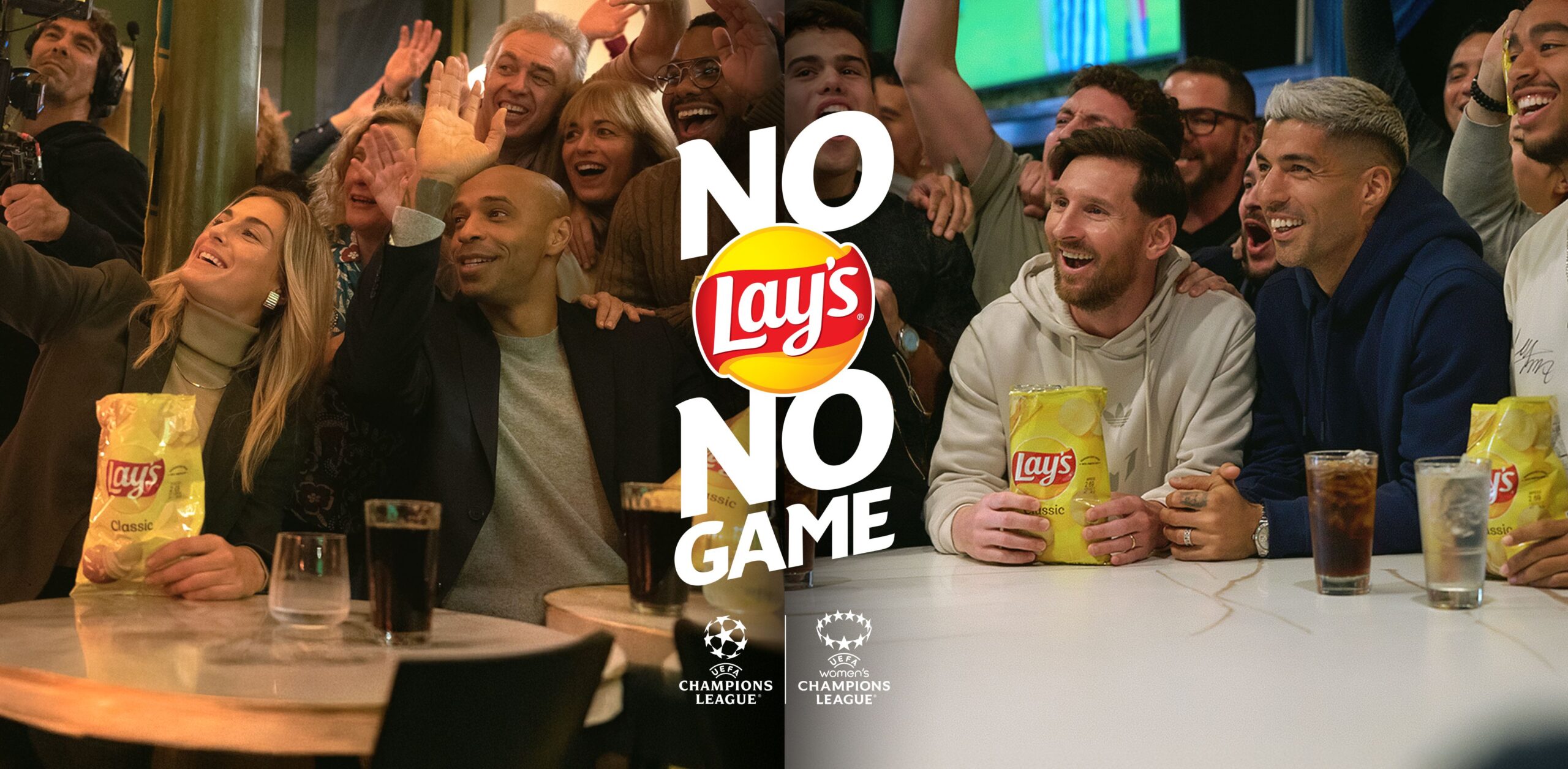 Vuelve ‘No Lay’s, No Game’: cuatro leyendas del fútbol sorprenden a los aficionados en distintos bares de Barcelona y Miami