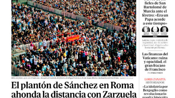 Sánchez se une a Xi Jinping y Putin en su desprecio al funeral del papa Francisco