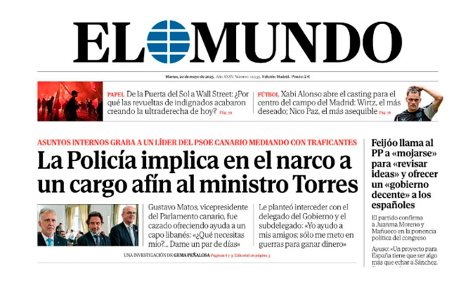 La Policía implica en el narco a un cargo afín al ministro Torres, Santos Cerdán en el alambre y Pardo de Vera imputada