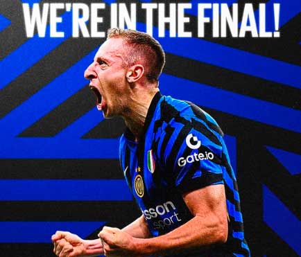 2-3 de Raphinha en el 88′, el Inter empató y Frattesi marcó el 4-3 en la prórroga