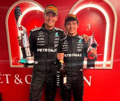George Russell y Kimi Antonelli felices, y el harakiri de Lando en KO de McLaren