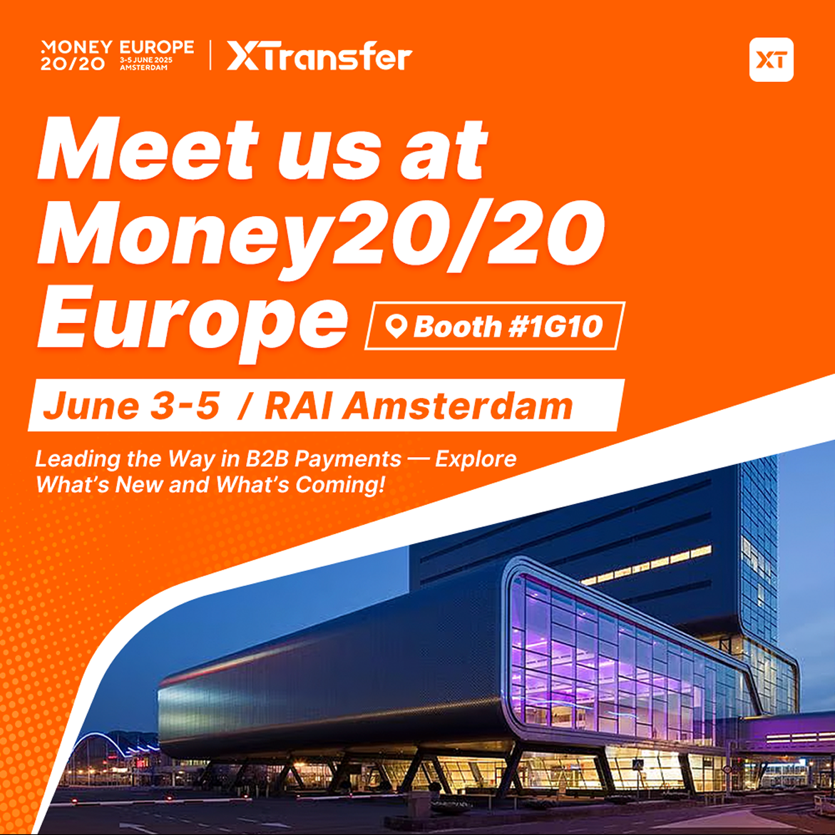 XTransfer debutará como patrocinador 4 estrellas en Money20/20 Europe 2025 XTransfer debutará como patrocinador 4 estrellas en Money20/20 Europe 2025