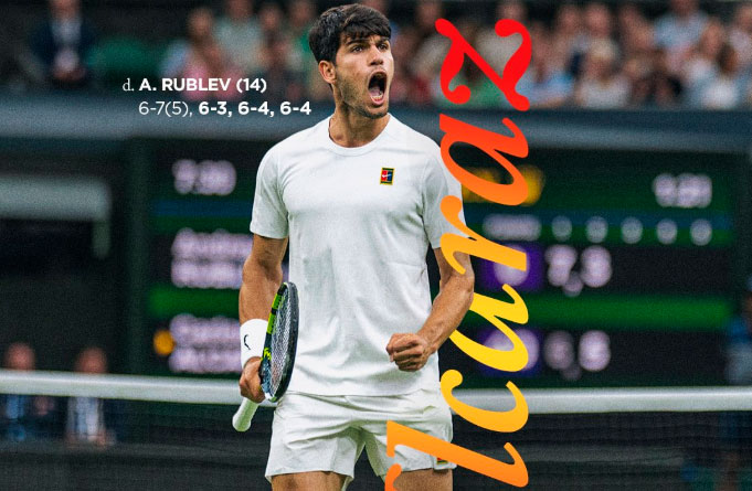 Un Alcaraz fuerte mentalmente, remonta a Rublev y se prepara para Norris y el público de Wimbledon