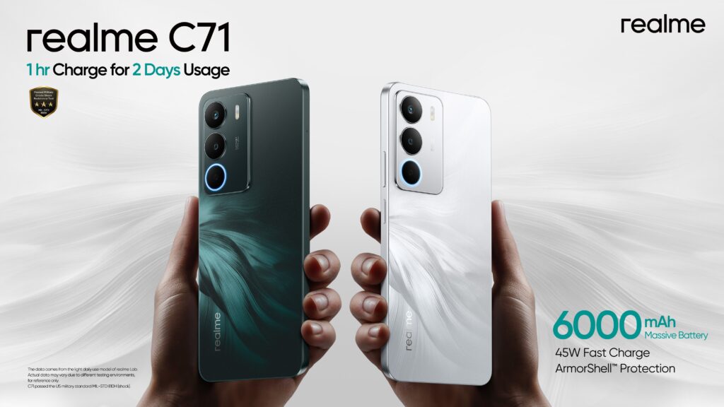 realme lanza el nuevo smartphone C71 con una batería de 6.000 mAh y carga rápida de 45W